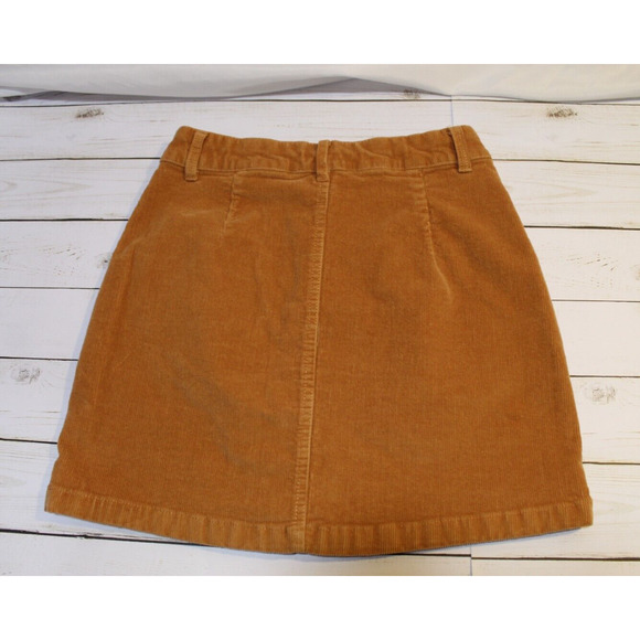 Wild Fable Mini Skirt Women's 4 Tan/Brown Corduroy Pockets Button Front - Picture 6 of 8